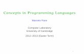 Concepts in Programming Languages · PDF fileConcepts in programming languages. Cambridge University Press, ... Personal preference. 13 ... functions are basic control structure