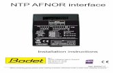 NTP AFNOR interface instructions - Bodet Time · PDF file1 NTP AFNOR interface Installation instructions BP1 49340 TRÉMENTINES FRANCE Tél. 02 41 71 72 00 Fax 02 41 71 72 01 Réf.
