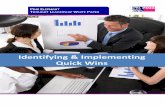 Identifying & Implementing Quick Wins - Pink · PDF fileIdentifying & Implementing Quick Wins . ... Quick Win may only be visible to IT, ... • Identify and fill key roles to help
