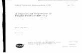 A Historical Overview of Flight Flutter Testing · PDF fileNASA Technical Memorandum 4720 A Historical Overview of Flight Flutter Testing Michael W. Kehoe Dryden Flight Research Center