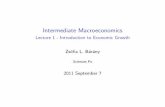 Intermediate Macroeconomics - Lecture 1 - Introduction …econ.sciences-po.fr/sites/default/files/file/barany/lecture1.pdf · Intermediate Macroeconomics Lecture 1 - Introduction