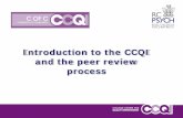 Introduction to the CCQI and the peer review process Training Presentation.pdf · Lead reviewer takes a lead Provide evidence and comments for all standards Make sure the evidence