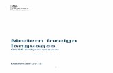 GCSE subject content - gov.uk · PDF fileThe content for modern foreign languages GCSEs Introduction 1. The GCSE subject content sets out the knowledge, understanding and skills common