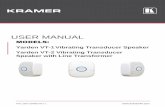 USER MANUAL - Kramer · PDF fileP/N: 2900-300800 Rev 1   USER MANUAL MODELS: Yarden VT-1 Vibrating Transducer Speaker Yarden VT-2 Vibrating Transducer Speaker with