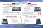 ATM PRICE LIST - Tranact · PDF fileGRG H22N (NEW) GRG H22NL (NEW) ONLY $18,000* 727-568-7075 info@    ATM PRICE LIST ONLY $15,900* *Requires EZcash