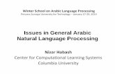 Issues in General Arabic Natural Language · PDF fileIssues in General Arabic Natural Language Processing Nizar Habash Center for Computational Learning Systems Columbia University