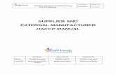 SUPPLIER AND EXTERNAL · PDF fileAppendix A: HACCP Plan Review Checklist 28 ... The Kraft Foods Supplier and External Manufacturer HACCP Manual was developed to communicate Kraft Foods’