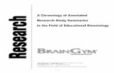 A Chronology of Annotated Research Study Summaries · PDF fileA Chronology of Annotated Research Study Summaries in the Field of Educational Ki ne si ol o gy The Educational Kinesiology