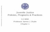 Juvenile Justice Policies, Programs & Practicesjdrylie/docs/Juvenile Justice Chapter 1 FA11.pdf · • Jurisdiction is the authority to hear a case – Criminal ... *These are quasi-criminal