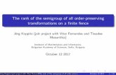 The rank of the semigroup of all order-preserving ...pageperso.lif.univ-mrs.fr/~kolja.knauer/conf/Koppitz.pdf · The rank of the semigroup of all order-preserving transformations