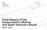 Final Report of the Government’s Women in Sport  · PDF fileFinal Report of the Government’s Women ... Women’s participation in sport has generally ... with the status quo