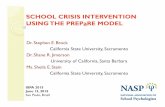 SCHOOL CRISIS INTERVENTION USING THE PREPaRE · PDF fileSCHOOL CRISIS INTERVENTION USING THE PREPaRE MODEL ... c. Identification and monitoring of self- and other-directed violence