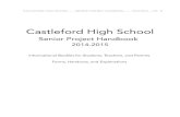 Senior Project Handbook - · PDF fileCASTLEFORD HIGH SCHOOL-----SENIOR PROJECT HANDBOOK ... forth in the Senior Project Handbook. • Do answer questions and offer ... for both students