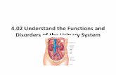 4.02 Understand the Functions and Disorders of the · PDF fileUnderstand the functions of the urinary system Functions: • Filtration • Excretion • Formation of urine • Fluid