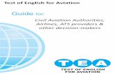 Test of English for Aviation - · PDF file2 Guide Test of English for Aviation What is TEA? TEA has been designed as a formal licensing proficiency test for pilots and air traffic