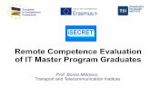 Remote Competence Evaluation of IT Master Program · PDF fileability to apply knowledge, ... universities. Feb 2017, Boriss Misnevs, ... graduate’s knowledge, skills and competence