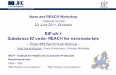 RIP-oN 1 Substance ID under REACH for · PDF fileNano and REACH Workshop, 23 June 2011, Brussels 1 Nano and REACH Workshop - organised by Cefic - 23 June 2011, Brussels RIP-oN 1 Substance