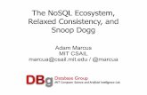 The NoSQL Ecosystem, Relaxed Consistency, and The List, So You Don't Yell at Me Cassandra HBase Voldemort Riak Redis MongoDB HyperTable Neo4j HyperGraphDB DEX InfoGrid VertexDB Sones