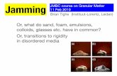 Jamming JMBC course on Granular Matter 11 Feb 2010 Brian ... · PDF fileBrian Tighe (Instituut-Lorentz, Leiden) ... We will deal only with zero temperature packings of frictionless