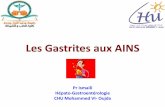 Les Gastrites aux AINS - smmad-ma. · PDF fileINTRODUCTION La Gastrite « Gastropathie » aux AINS les lésions gastriques rencontrées lors du traitement par AINS. Ces lésions (+/-