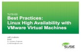 TUT8155 Best Practices: Linux High Availability with ... · PDF fileTUT8155 Best Practices: Linux High Availability with VMware Virtual Machines Jeff Lindholm SUSE ® Sr. Systems Engineer