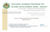 DISTANCE LEARNING PROGRAM, IRTI ISLAMIC DEVELOPMENT · PDF fileIssues in Shariah auditing in Islamic Banking 10th May, 2011 DISTANCE LEARNING PROGRAM, IRTI ISLAMIC DEVELOPMENT BANK