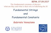 Fundamental Strings and Fundamental Constants - BIPM · PDF file“The list of fundamental constants depends on ... us to compare things that did not look comparable. ... RPP = X i