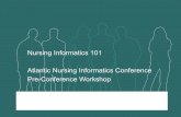 Nursing Informatics 101 Atlantic Nursing Informatics ... Nursing Informatics Conference Pre-Conference Workshop. ... educational and networking ... learning Nursing Informatics theory