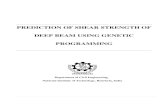PREDICTION OF SHEAR STRENGTH OF DEEP BEAM …ethesis.nitrkl.ac.in/6122/1/E-78.pdf · DEEP BEAM USING GENETIC PROGRAMMING ... that the thesis entitled”PREDICTION OF SHEAR STRENGTH