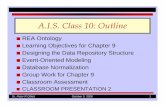A.I.S. Class 10: Outline - Rutgers · PDF fileDr. Peter R Gillett October 9, 2006 1 A.I.S. Class 10: Outline QREA Ontology QLearning Objectives for Chapter 9 QDesigning the Data Repository