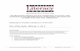 On-The-Job: Week 1 of 1 - Minnesota Literacy Council · PDF fileOn-The-Job: Week 1 of 1 ... Listening/speaking: ask and respond to questions about ... Lesson Plan Warm up for today’s