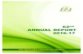 62 ANNUAL REPORT 2016-17 · PDF file62nd FAI ANNUAL REPORT 2016-17 FAI ... IV Training Programmes/ 66 ... MD, IFFCO Rakesh Kapur Chairman, FAI Jt. MD, IFFCO
