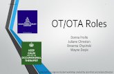 OT/OTA Roles - Michigan Occupational Therapy Association · PDF fileOT/OTA Roles Adapted from regional student workshop created by Jean Prast and Juliane Chreston Donna Frollo . Juliane