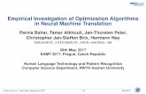 Empirical Investigation of Optimization Algorithms in ... · PDF filerun leads to improvement ... Stochastic Gradient Descent ... 15 20 25 Iterations [%] SGD Adagrad RmsProp Adadelta