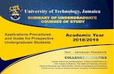 University of Technology, Jamaica - utech.edu.jm · PDF filecontents applicationprioritydates 1 admissionsprocedures on-lineapplication 1 paperapplication 1 otheradmissionsinformation