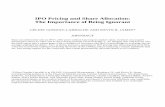 IPO Pricing and Share Allocation: The Importance of Being ... · PDF fileIPO Pricing and Share Allocation: The Importance of Being Ignorant CÉLINE GONDAT-LARRALDE AND KEVIN R. JAMES*