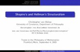 Shapiro’s and Hellman’s Structuralism - Uni · PDF fileShapiro’s structuralism Hellman’s structuralism Von Bu low’s structuralism? Shapiro’s and Hellman’s Structuralism