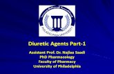 Diuretic Agents Part-1 - philadelphia.edu.jo Agents... · Amiloride ,Spironolactone, Triamterene Carbonic ... Hyperkalemia. Pharmacokinetics of ... Used in patients with kidney stones