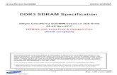 DDR3 SDRAM Specification - · PDF file1 of 29 Rev. 1.03 June 2009 Unbuffered SoDIMM DDR3 SDRAM DDR3 SDRAM Specification 204pin Unbuffered SODIMM based on 2Gb B-die ... 2.0 Key Features