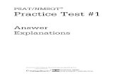 PSAT/NMSQT Practice Test #1 - Archbishop Mitty High · PDF filePSAT/NMSQT Practice Test #1 Reading Test Answer Explanations Choice A is the best answer. The passage indicates that