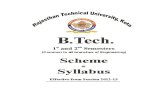 RTU B Tech Common all branches 1st and 2nd Sem · PDF fileScheme of Teaching & Examination for I year B.Tech. ... 201 Communication Techniques 2 - ... Kota Scheme and Syllabus B.Tech.