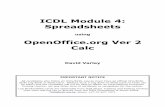 ICDL Module 4: Spreadsheets - University of · PDF fileICDL Module 4: Spreadsheets using OpenOffice.org Ver 2 Calc David Varley IMPORTANT NOTICE All candidates who follow an ICDL/ECDL