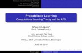 Probabilistic Learning - Computational Learning Theory and ...nasslli/Lappin3.pdf · represent the distinction between grammatical and ungrammatical strings. 1 Colourless green ideas