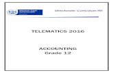 TELEMATICS 2016 - Western · PDF fileAccounting Telematics 2016 2 ... Cash Flow Statement Prepare an Appropriation account ... 2.2.1 Prepare the following notes to the Balance Sheet: