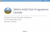 SBAS-ASECNA Programme Update - EGNOS User Support · PDF fileESSP Service Provision Workshop, 27-28 Sept. 2016, Warsaw, 80SBAS-ASECNA Programme Update /13 SBAS-ASECNA Programme Update