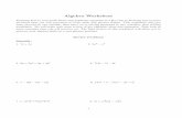 Algebra Worksheet - WOU Homepagewalshk/ph_211_f10/AlgebraWorksheet.pdf · problems that you will encounter in both math and physics classes. This worksheet will ... that can be written