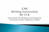 Instruction for Writing and Analyzing Corrective Action · PDF file · 2014-04-18Document reviews: ... identified in doc review report Office - CARs may be raised and explained to