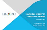 Creation of Onxeo skilled international Board of Directors BioAlliance Pharma, a ... First line treatment in PTCL: Beleodaq® + CHOP versus CHOP On going: Phase I combination Belinostat