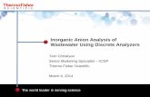 Inorganic Anion Analysis of Wastewater Using Discrete ...apps.thermoscientific.com/media/cmd/hypersite-events/Pittcon-2014... · Inorganic Anion Analysis of Wastewater Using Discrete