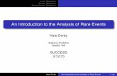An Introduction to the Analysis of Rare Events (Slides) Group...Linear Regression Poisson Regression Beyond Poisson Regression An Introduction to the Analysis of Rare Events Nate Derby